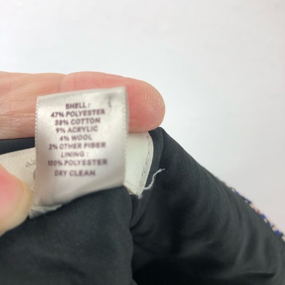 Loft Boucle Tweed Skirt Sz 2 Twee Preppy Academia Blue Pink Career A Line Mini - Picture 9 of 9